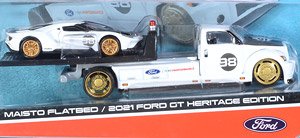 2021 Ford GT & Flatbed (White) (Diecast Car)