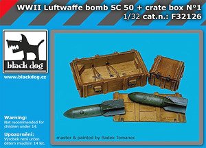 WW.II ドイツ空軍 SC50爆弾 x 2 + 輸送用木箱 No.1 (プラモデル)