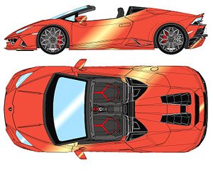 Lamborghini Huracan EVO Spyder 2019 (NARVI wheel) Arancio Xanto (Pearl Orange) (Diecast Car)