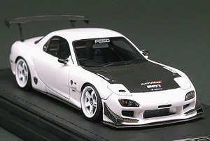 FEED RX-7 (FD3S) White (Carbon Bonnet) (Diecast Car)