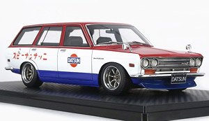 Datsun Bluebird (510) Wagon Red / White / Blue (Diecast Car)