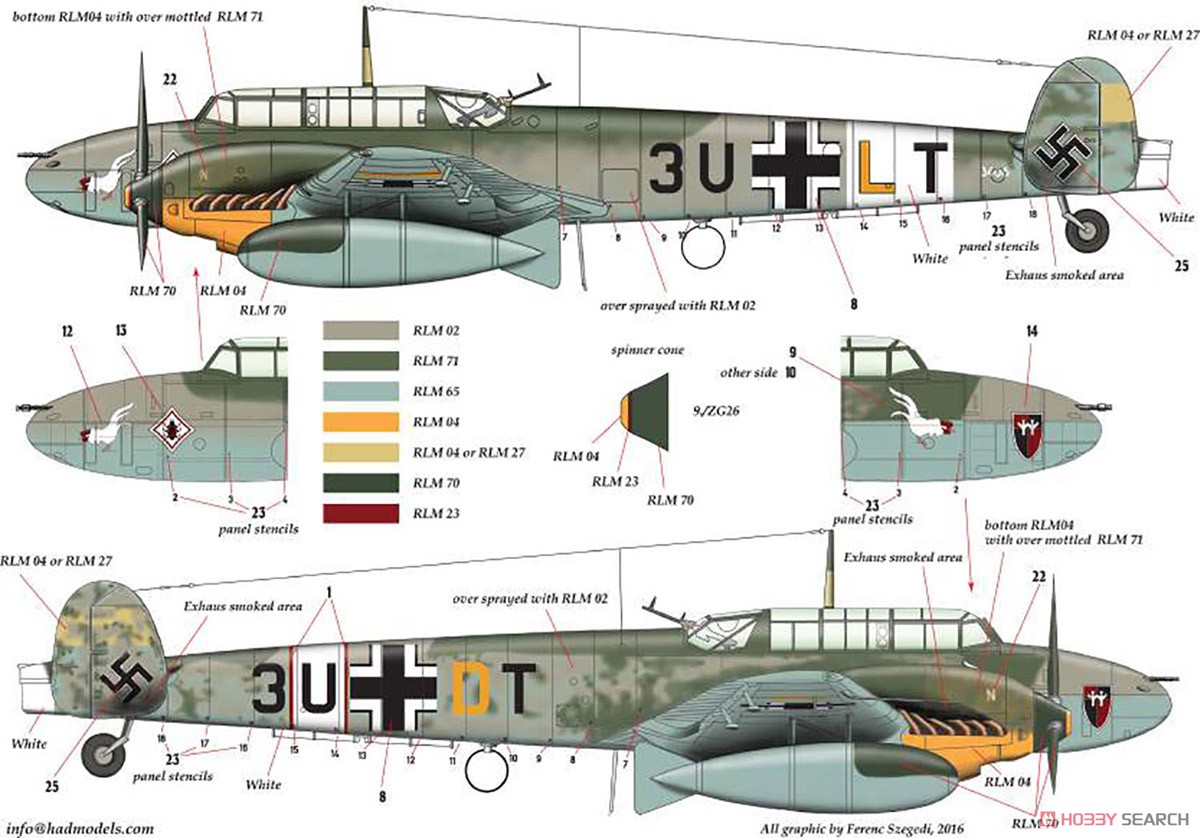 WW.II ドイツ空軍 メッサーシュミット Bf-110 D-3/E-2 `アフリカ` パート1 デカール (デカール) その他の画像4