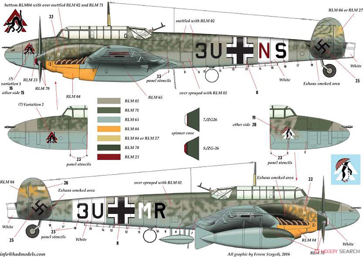 WW.II ドイツ空軍 メッサーシュミット Bf-110 D-3/E-2 `アフリカ` パート1 デカール (デカール) その他の画像5