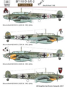 Bf 110 D-3/E-2 `Africa` (Decal)