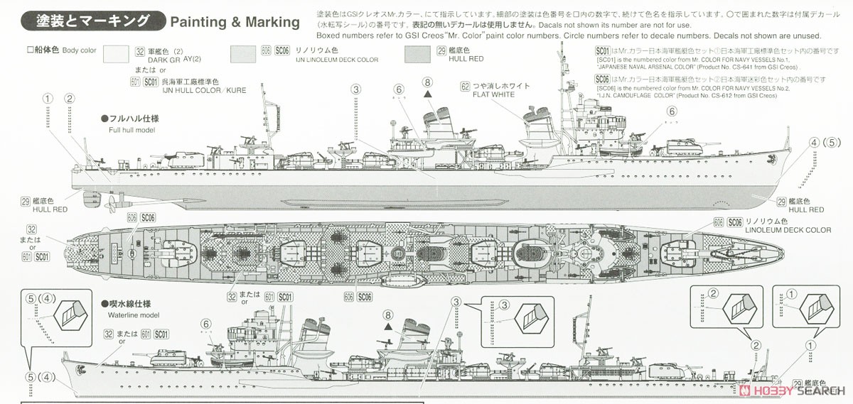帝国海軍 特型駆逐艦II型 潮 (プラモデル) 塗装3