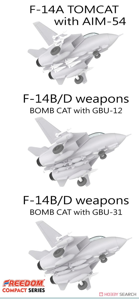 コンパクトシリーズ：F-14A/B トムキャット/ボムキャット 米海軍 VF-84 ジョリーロジャーズ 2 in 1 (プラモデル) その他の画像6