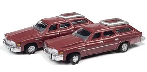 (N) Buick Estate Wagon 1967 (Independence Red) (Set of 2) (Diecast Car)