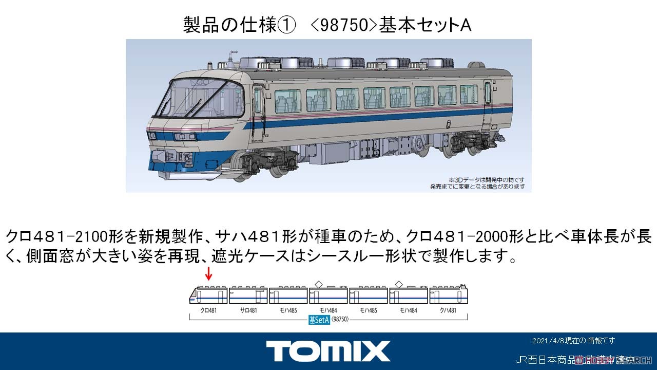 JR 485系 特急電車 (スーパー雷鳥) 基本セットA (基本・7両セット) (鉄道模型) その他の画像5