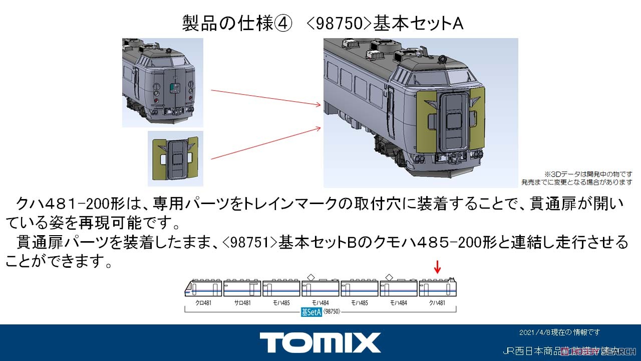 JR 485系 特急電車 (スーパー雷鳥) 基本セットA (基本・7両セット) (鉄道模型) その他の画像8