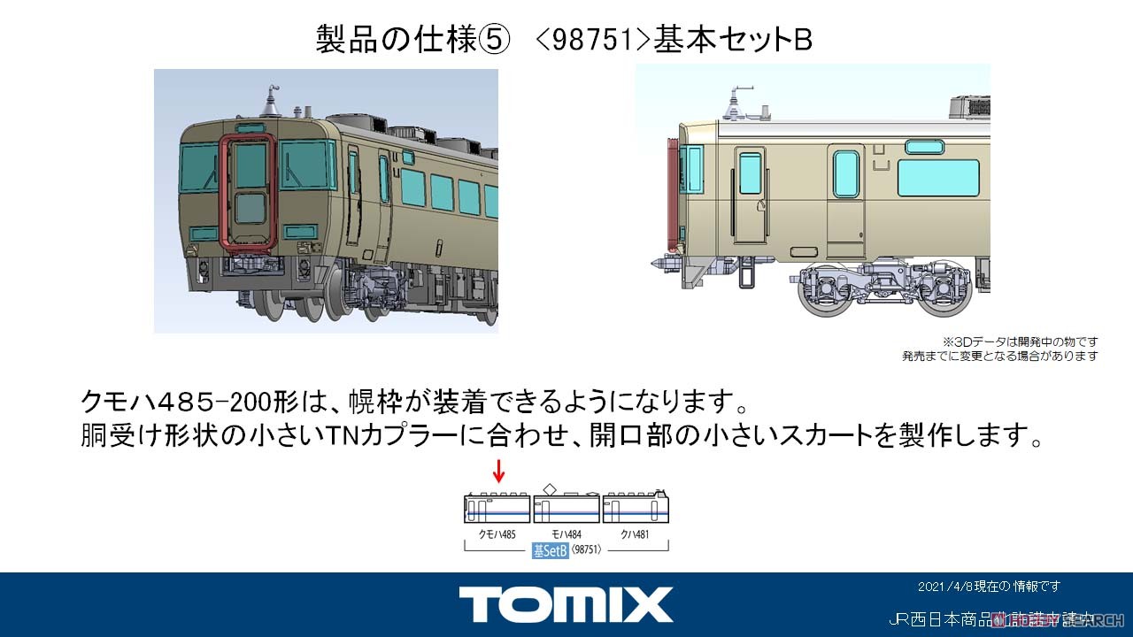 JR 485系 特急電車 (スーパー雷鳥) 基本セットB (基本・3両セット) (鉄道模型) その他の画像2