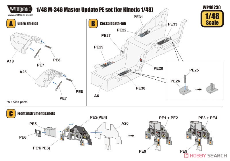 M-346 マスター エッチング アップグレードセット (1/48 キネティック用) (プラモデル) 設計図1