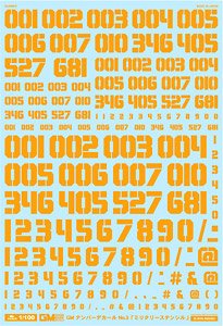 1/100 GM Number Decal No.3 `Military Stencil` Orange (Material)