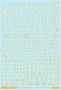 1/100 GM Font Decal No.2 [Line Shape / Alphabet] Orange (Material)