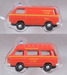 (N) VW T3 Set Feuerwehr (2-Car Set) (Model Train)