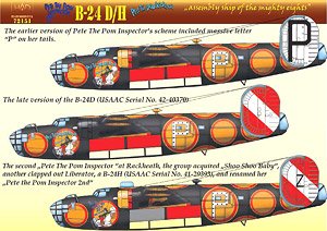 WW.II アメリカ軍 B-24D/H リベレーター アッセンブリーシップ `Peto the Pom Inspector` デカール (デカール)
