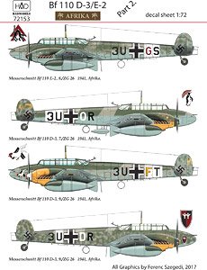 Messerschmitt Bf-110 D-3/E-2 `Africa` Part.2 (Decal)