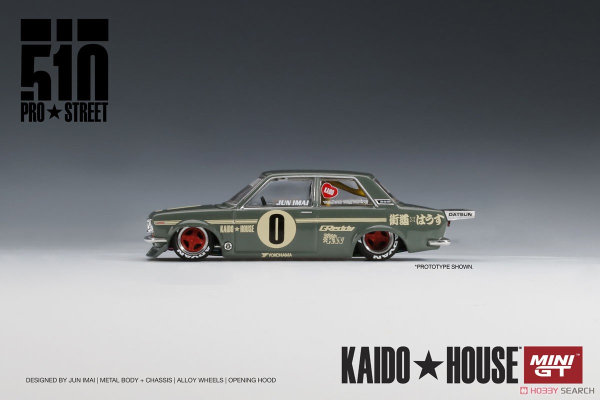 ダットサン 510 プロストリート OG グリーン KAIDO HOUSE (左ハンドル) (ミニカー) 商品画像3