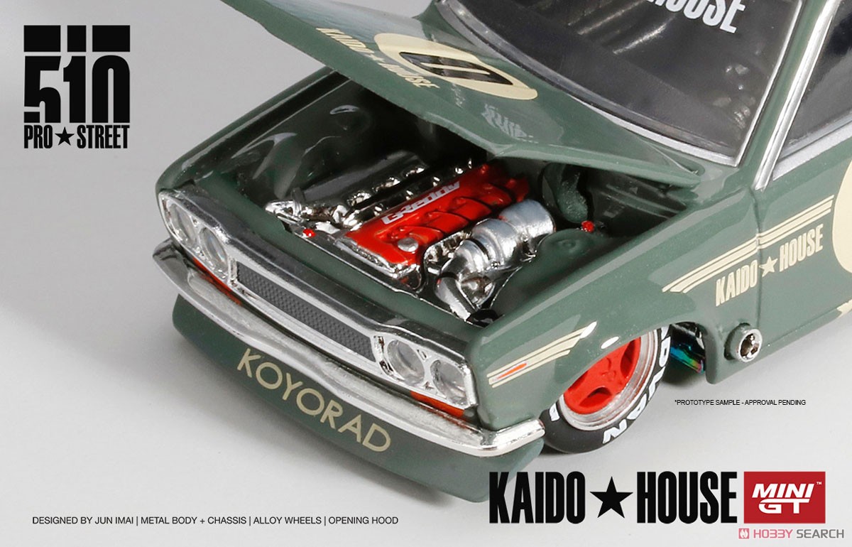 Datsun 510 Pro Street OG Green Kaido House (LHD) (Diecast Car) Item picture4