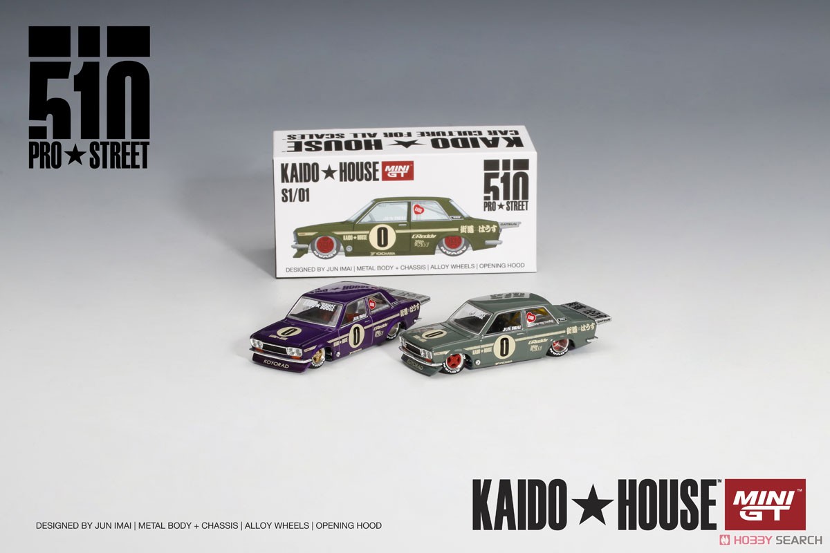 ダットサン 510 プロストリート OG グリーン KAIDO HOUSE (左ハンドル) (ミニカー) その他の画像3