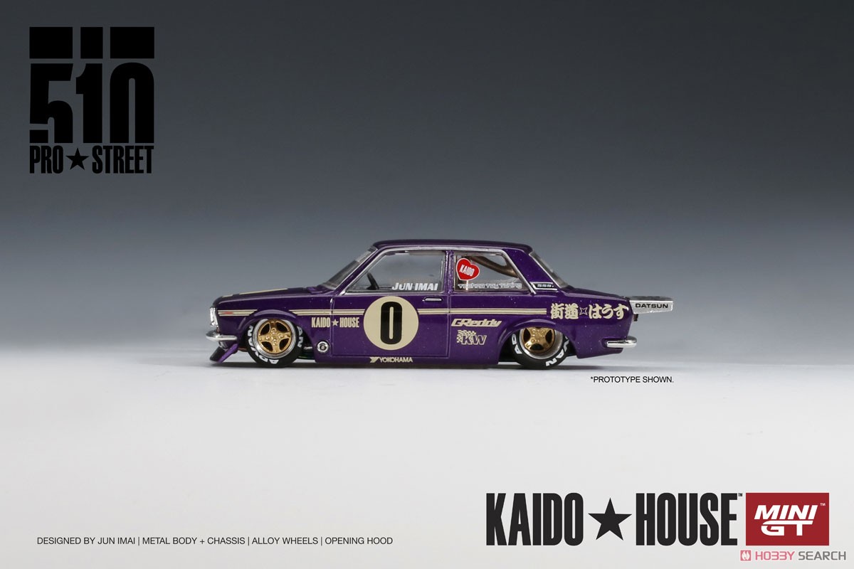 ダットサン 510 プロストリート OG パープル KAIDO HOUSE (左ハンドル) (ミニカー) 商品画像3