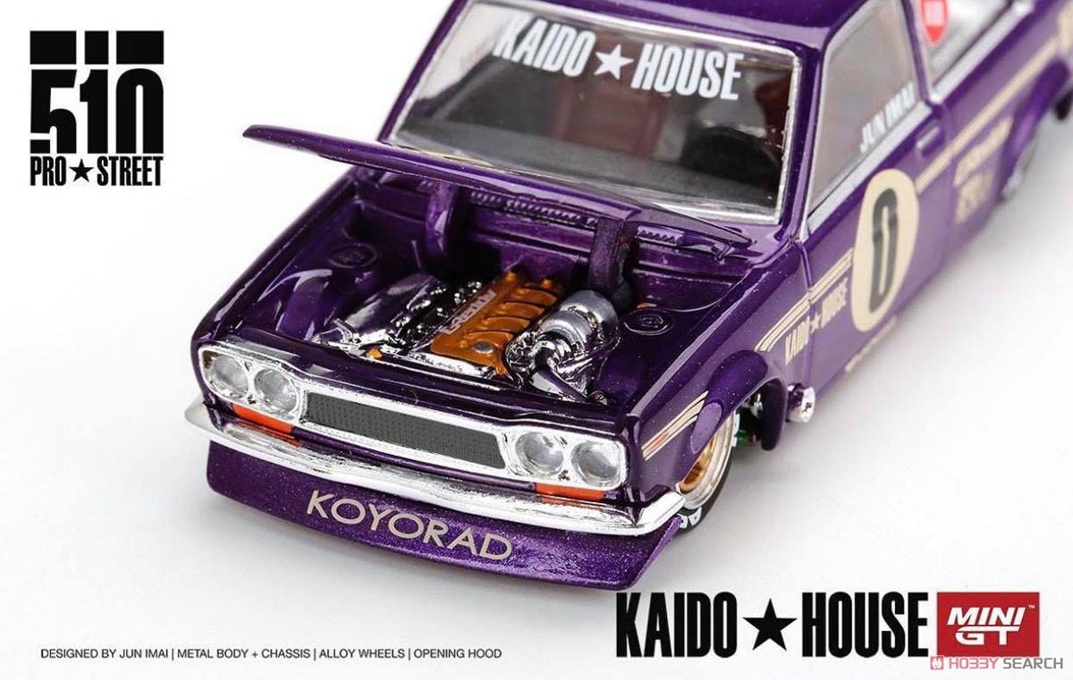 ダットサン 510 プロストリート OG パープル KAIDO HOUSE (左ハンドル) (ミニカー) 商品画像4