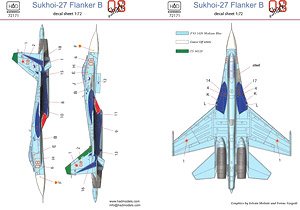 ロシア空軍 Su-27 フランカーB ロシア08 シャーク デカール (デカール)