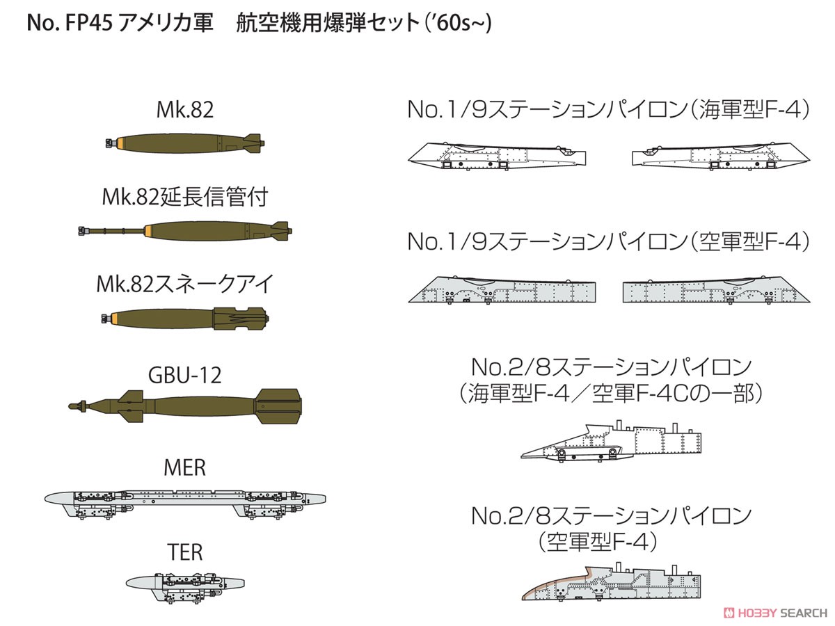 アメリカ軍 航空機用爆弾セット (`60s～) (プラモデル) その他の画像1
