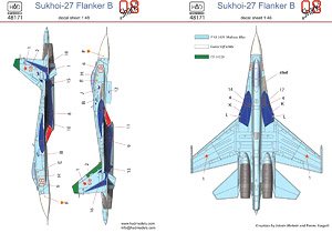 Su-27 フランカーB ロシア 08 シャーク デカール (デカール)