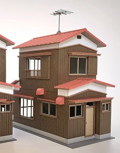 (HO) Two Stories House B 1:87 (Unassembled Kit) (Model Train)