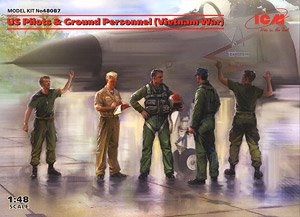 US Pilots & Ground Personnel (Vietnam War) (5 figures) (Plastic model)