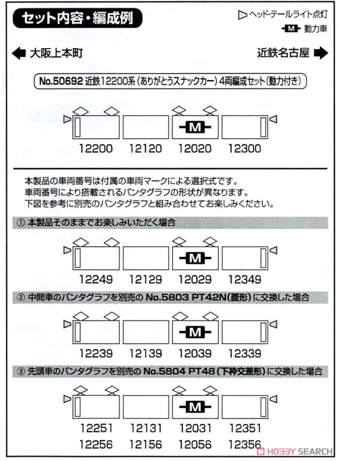 近鉄 12200系 (ありがとうスナックカー) 4輛編成セット (動力付き) (4両セット) (塗装済み完成品) (鉄道模型) 解説1