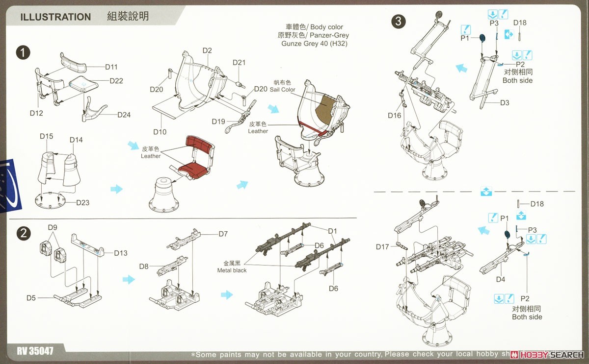 独・7.92mm連装対空銃架ツヴァイリンクソケット36型(RV35047) (プラモデル) 設計図1