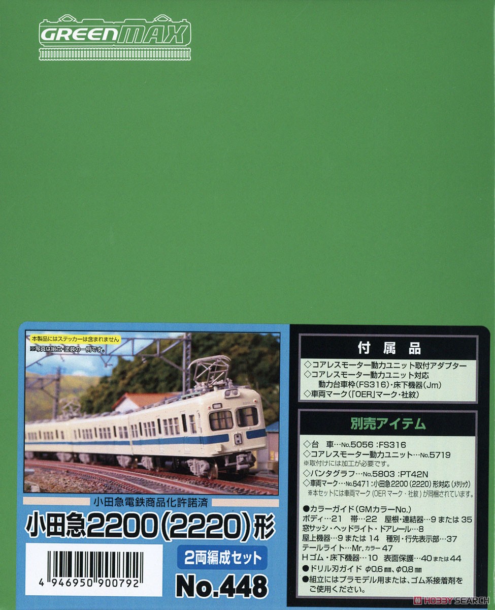 小田急 2200(2220)形 2両編成セット (2両・組み立てキット) (鉄道模型) パッケージ1