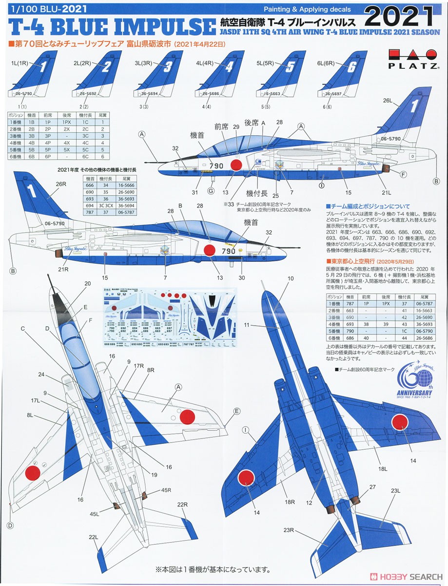 航空自衛隊 T-4 ブルーインパルス 2021 (プラモデル) 塗装2