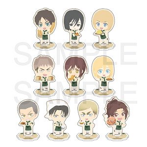 Attack on Titan Fuwaponi Series Acrylic Stand Complete Box (Set of 10) (Anime Toy)