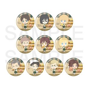 Attack on Titan Fuwaponi Series Can Badge Complete Box (Set of 10) (Anime Toy)