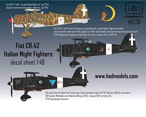 フィアット CR.42 イタリア夜間戦闘機 (デカール)