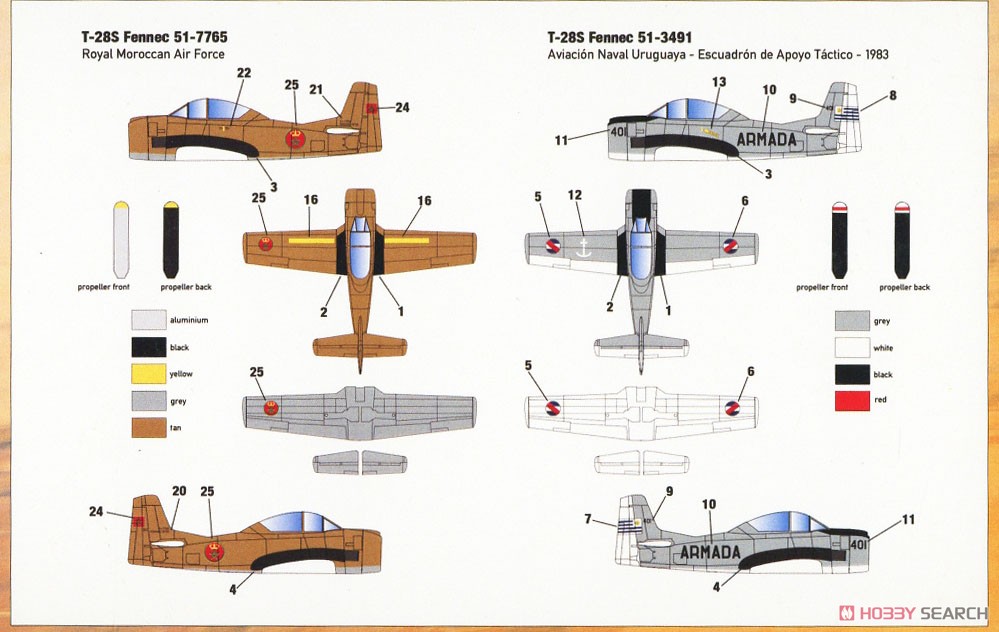 Sud Aviation T-28S Fennec 2 in 1 (Plastic model) Color1