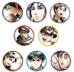 [Attack on Titan] Character Badge Collection Eren Art-Pic (Set of 8) (Anime Toy)