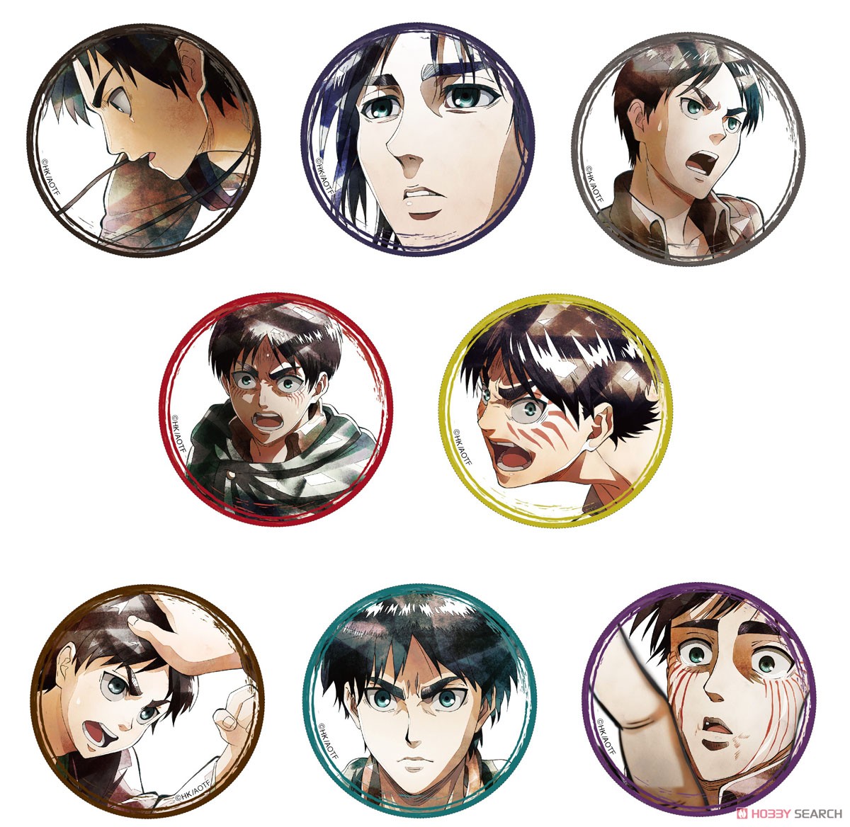 [Attack on Titan] Character Badge Collection Eren Art-Pic (Set of 8) (Anime Toy) 商品画像9