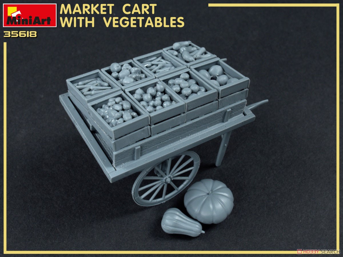 市場のカートと野菜セット (プラモデル) 商品画像2