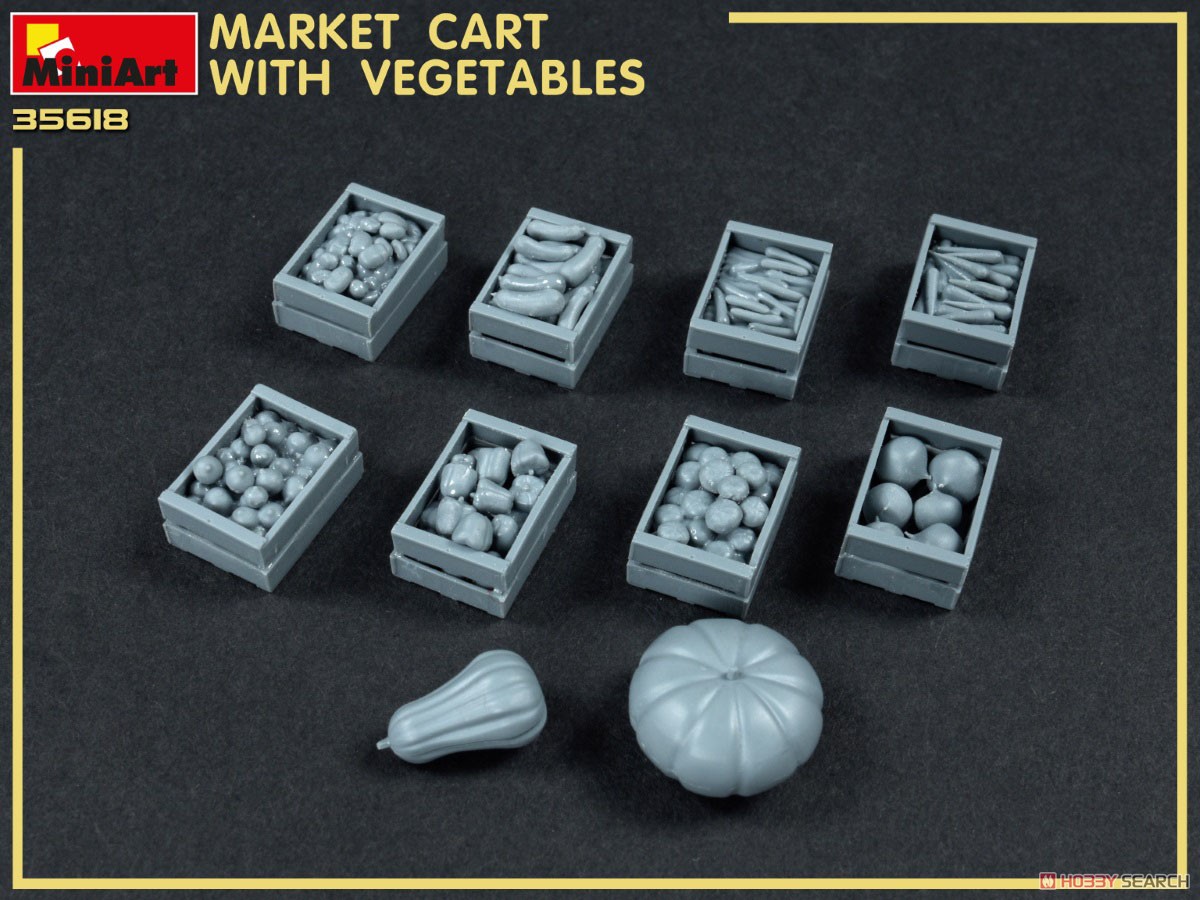 市場のカートと野菜セット (プラモデル) 商品画像3