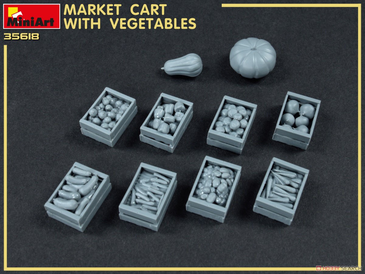 市場のカートと野菜セット (プラモデル) 商品画像4