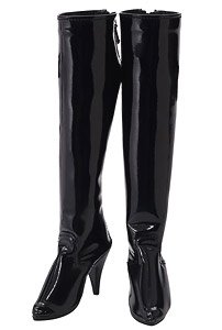 AZO2 Long Boots (Enamel Black) (Fashion Doll)