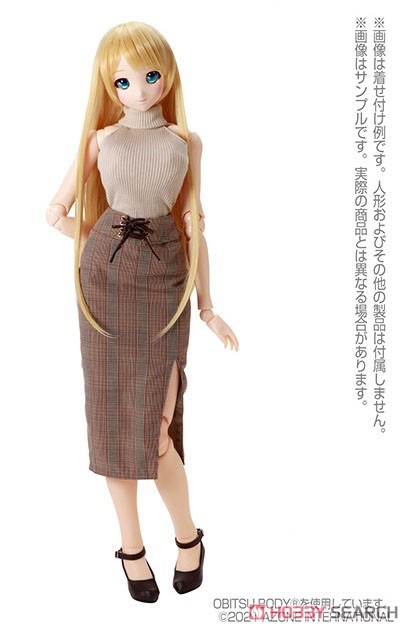 AZO2 Sleeveless Knit & Tight Skirt Set (Beige x Light Brown Check) (Fashion Doll) Other picture1