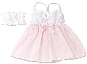 AZO2 Scalloped Lace Camisole (White x Pink) (Fashion Doll)