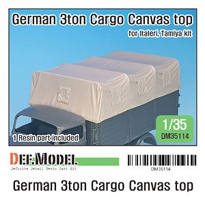 German 3ton Cargo Truck Canvas Top (for Italeri, Tamiya) (Plastic model)