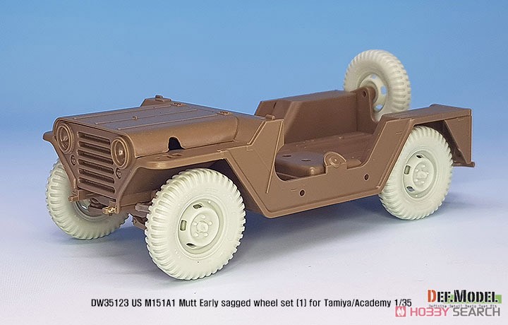 ベトナム戦争 米陸軍M151A1初期型自重変形タイヤセット1 ブロックタイヤ仕様Fサスパーツ付 (タミヤ/アカデミー用) (プラモデル) その他の画像6
