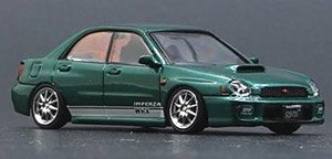 スバル インプレッサ WRX 2001 カスタムグリーン JDM RHD (ミニカー)