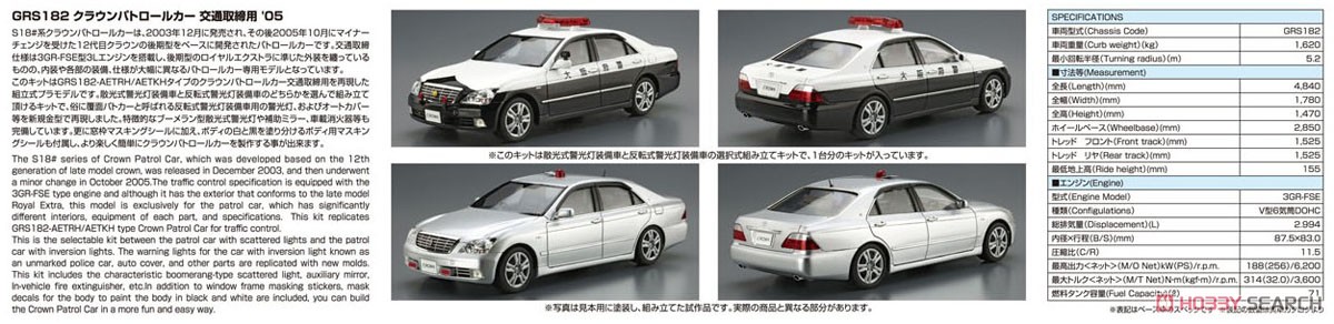 Toyota GRS182 Crown Police Car for Traffic Control `05 (Model Car) Other picture3